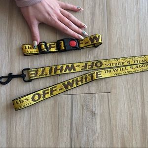 Off White Dog Leash and Collar